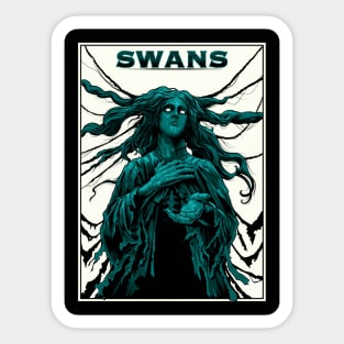 Girl swans Sticker